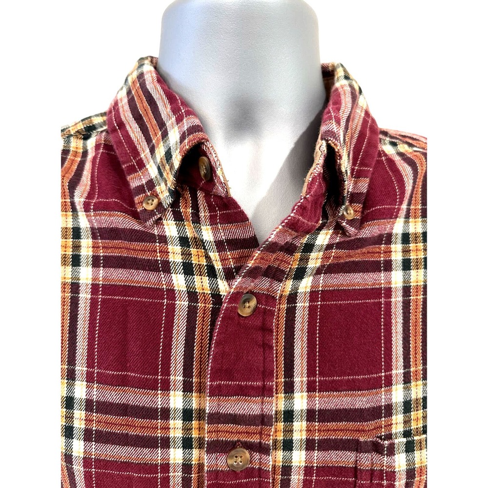 Magellan Sportswear Men’s XL Burgundy Plaid Flannel Long Sleeve Shirt - Picture 3 of 10
